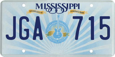 MS license plate JGA715