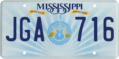 MS license plate JGA716