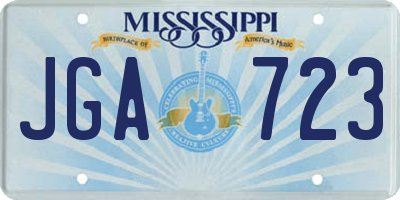 MS license plate JGA723