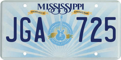 MS license plate JGA725