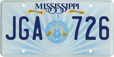 MS license plate JGA726