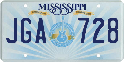 MS license plate JGA728