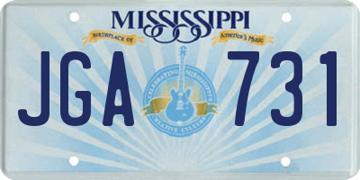 MS license plate JGA731