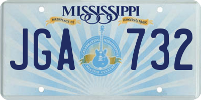 MS license plate JGA732