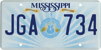 MS license plate JGA734