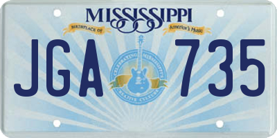MS license plate JGA735