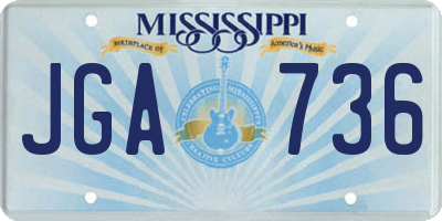 MS license plate JGA736