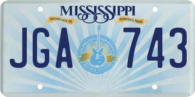 MS license plate JGA743