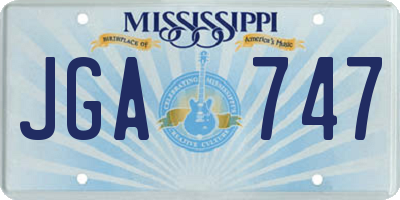 MS license plate JGA747