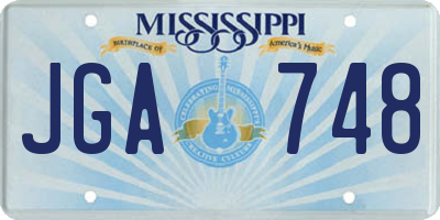 MS license plate JGA748