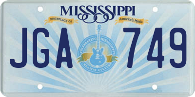 MS license plate JGA749