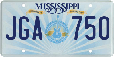 MS license plate JGA750