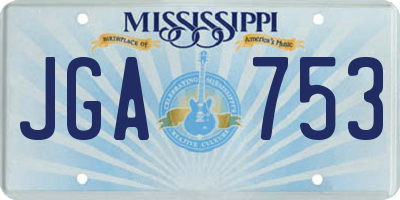 MS license plate JGA753