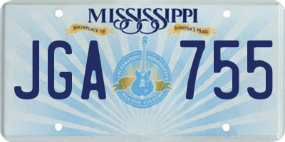 MS license plate JGA755