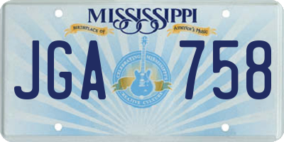 MS license plate JGA758