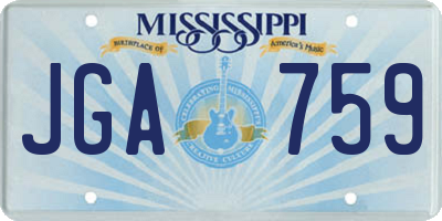MS license plate JGA759