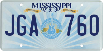 MS license plate JGA760