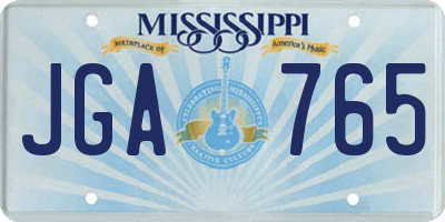 MS license plate JGA765