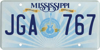 MS license plate JGA767