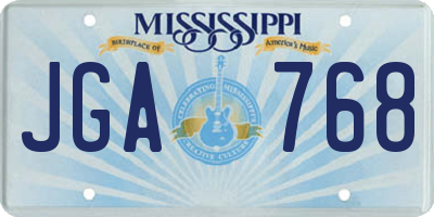 MS license plate JGA768
