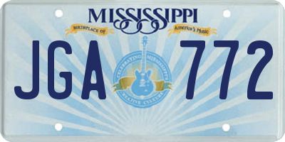 MS license plate JGA772