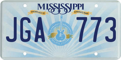 MS license plate JGA773