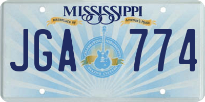 MS license plate JGA774