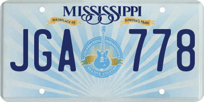MS license plate JGA778
