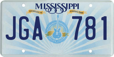 MS license plate JGA781
