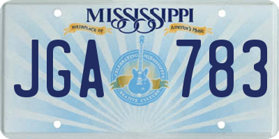 MS license plate JGA783