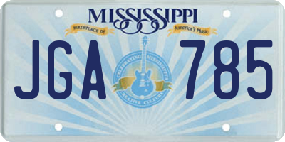 MS license plate JGA785