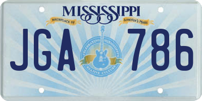 MS license plate JGA786