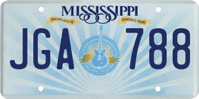 MS license plate JGA788