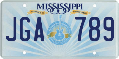 MS license plate JGA789