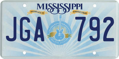 MS license plate JGA792