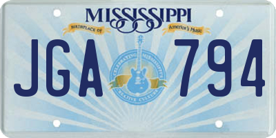MS license plate JGA794