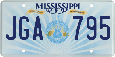 MS license plate JGA795