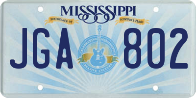 MS license plate JGA802