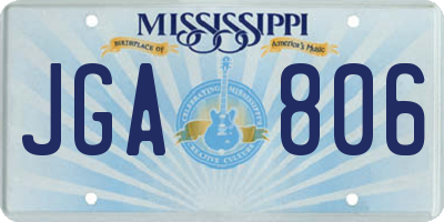 MS license plate JGA806