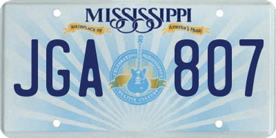 MS license plate JGA807