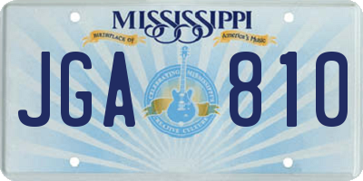 MS license plate JGA810