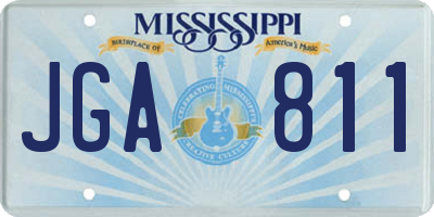 MS license plate JGA811