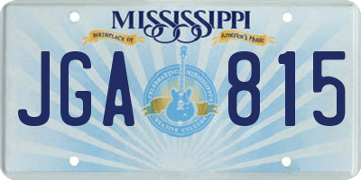 MS license plate JGA815