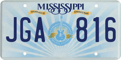 MS license plate JGA816