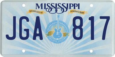 MS license plate JGA817