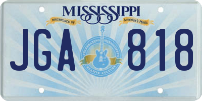 MS license plate JGA818