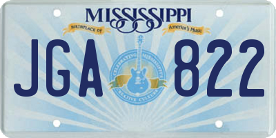MS license plate JGA822