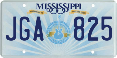 MS license plate JGA825