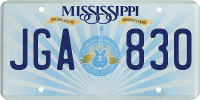 MS license plate JGA830