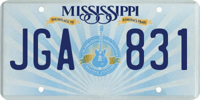 MS license plate JGA831